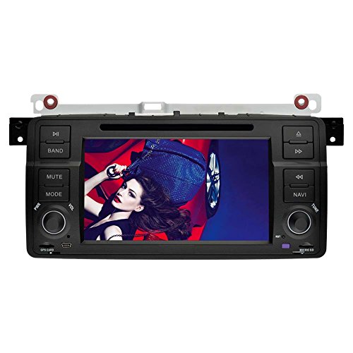 YINUO 1024*600 Android 5.1.1 Lollipop 7 inch 1DIN Car DVD Player GPS Stereo for B1998-2006 BMW 3 Series E46 318 320 325 330 335 M3 In Dash Navigation Receiver with Capacitive Touch Screen support Screen Mirroring Steering Wheel Control OBD2 DVR AV-IN with