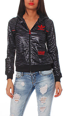 Adidas Chile 62 Zebra FZ Hood Trainingsjacke Damen schwarz Sweatjacke O55572