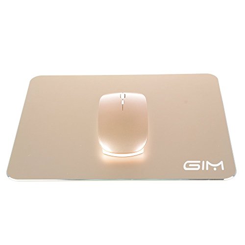 G-i-Mall Aluminium Gaming mauspad Mouse Pad mit Non-slip Rubber Base für Schnelle und genaue Kontrolle (Gold, 240*170*3.5mm)