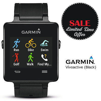 Garmin Vivoactive Black GPS Sport Watch Smartwatch Cycling Fitness Running New