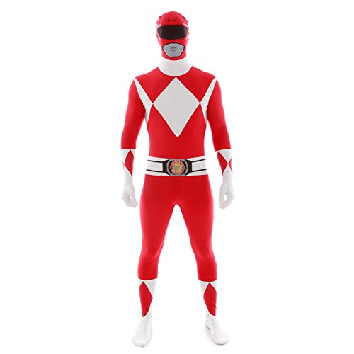 Offiziell Rot Power Ranger Morphsuit Verkleidung, Kostüm - XXLarge - 6'2-6'9 (186cm-206cm)