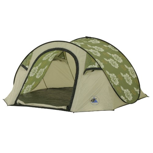 10T Camping-Zelt Flowerpop 3 Pop-Up Wurfzelt mit Schlafkabine für 2 Personen Automatik-Zelt mit eingenähter Bodenwanne, Dauerbelüftung, wasserdicht mit 5000mm Wassersäule