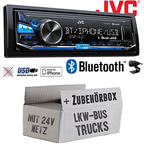 LKW Bus Truck 24V 24 VOLT - JVC KD-X341BT - Bluetooth | MP3 | USB | Android | iPhone Autoradio - Einbauset