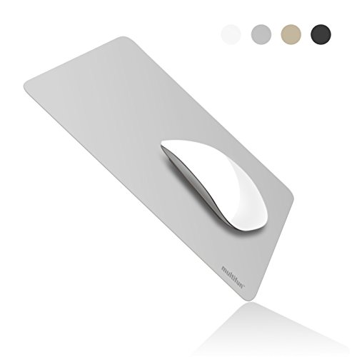 Gaming Mauspad,multifun Mouse Pad Wasserdicht Ultra Dünnes rutschfeste Gummi mousepad für Mac in verschiedenen Farben,26*20*0.04cm (Silber)