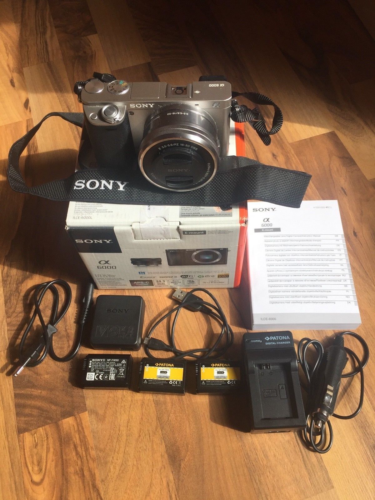 Sony Alpha 6000L 24.3 MP SLR-Digitalkamera Silber 16-50mm F3.5-5.6 Restgarantie