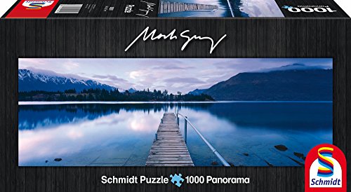 Schmidt Spiele 59291 - Mark Gray, Panoramapuzzle, Lake Wakatipu, New Zealand, 1000 Teile