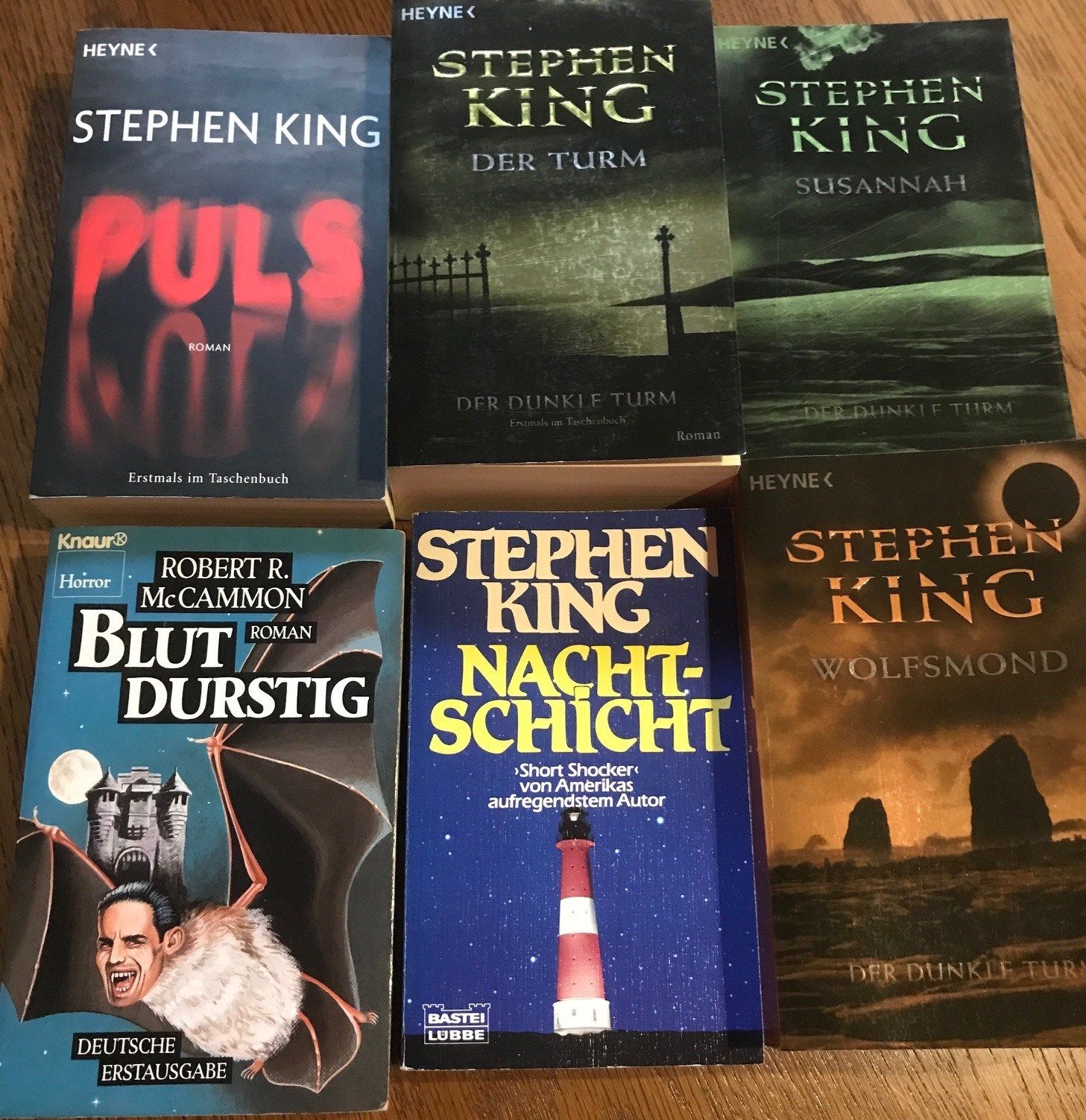 5 x Taschenbuch / Paperback Stephen King, 1 x Robert McCammon Horror 