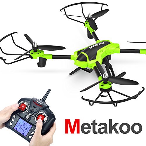 Metakoo Drohne mit Kamera RC Quadcopter Kamera Drone 720P HD Höhenhaltung Headless Mode 3D Flip 2.4GHz 4CH 6 Axis Gyro LED Beleuchtung Ferngesteuertes Flugzeug Spielzeug Grün