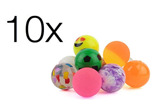 10x Flummi Springball Hüpfball Flummimasse in bunten Farben Mitgebsel / Kindergeburtstag für Jungen und Mädchen von TK-Gruppe