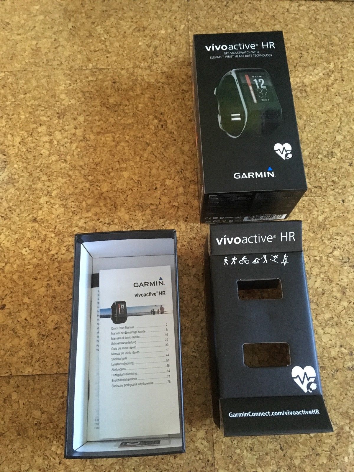 Garmin Vivoactive HR Smartwatch GPS - Schwarz / Viel Zubehör/Sehr guter Zustand