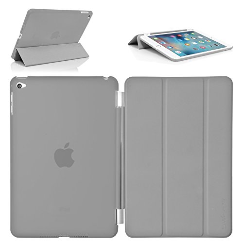 iPad mini 4 Hülle, Swees® Smart Cover + TPU Back Hülle Cover Case Schutzhülle Etui Tasche für Apple iPad mini 4, Unterstützt Sleep / Wake Funktion - Grau