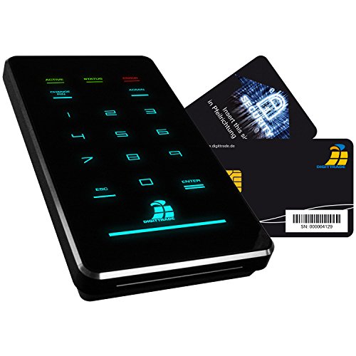 Digittrade HS256-S3 1TB Externe Festplatte (6,35 cm (2,5 Zoll) USB 3.0) mit 256-Bit AES Hardware-Verschlüsselung, Smartcard und PIN schwarz