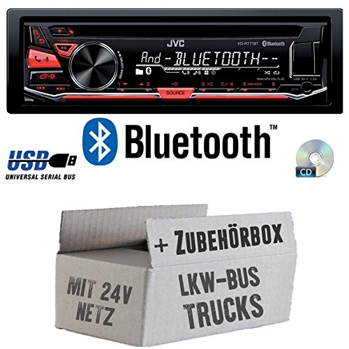 LKW Bus Truck 24V 24 VOLT - JVC KD-R771BT - Bluetooth CD/MP3/USB Autoradio - Einbauset