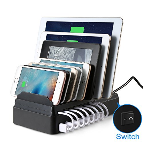 8 Ports Ladestation Desk Organizer Ladedock für Smartphone & Tablet und mehre USB-Geräte von SHARLLEN