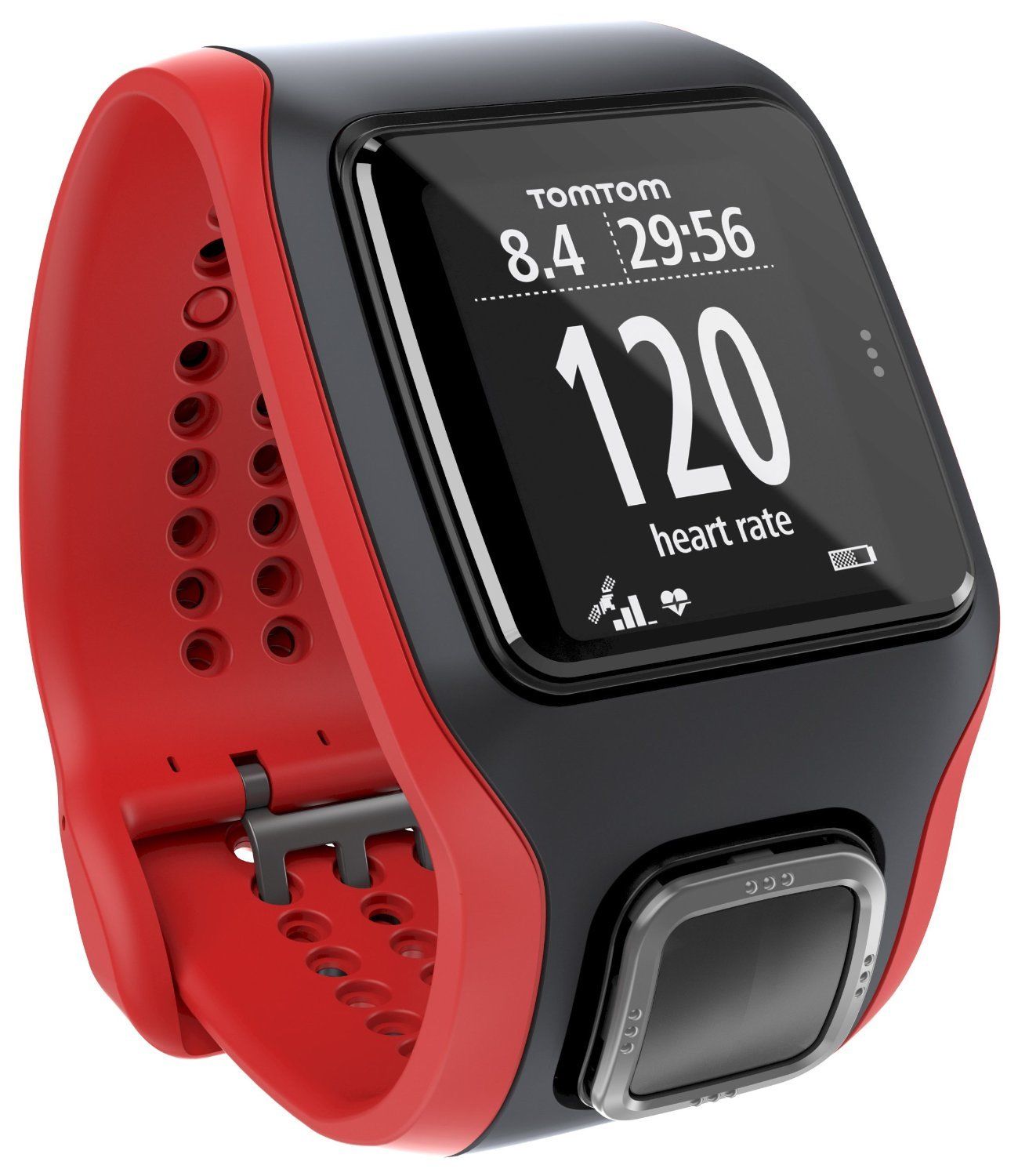 TomTom Multi-Sport  Cardio GPS-Watch Sportuhr Schwarz/Rot inkl. Fahrradhalterung