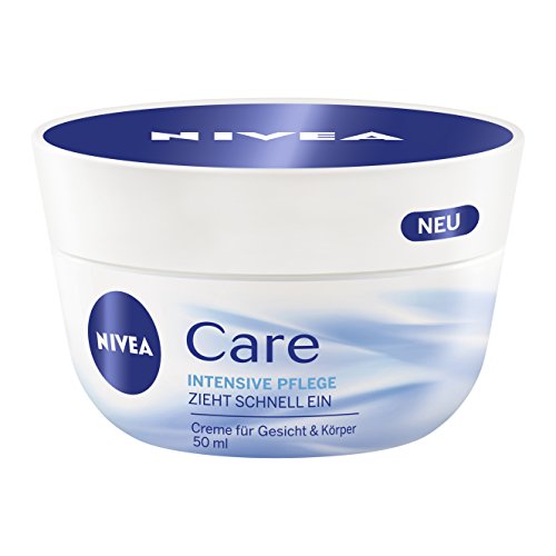 NIVEA 4er Pack Creme für Körper & Gesicht, 4 x 50 ml Tiegel, Care Intensive Pflege