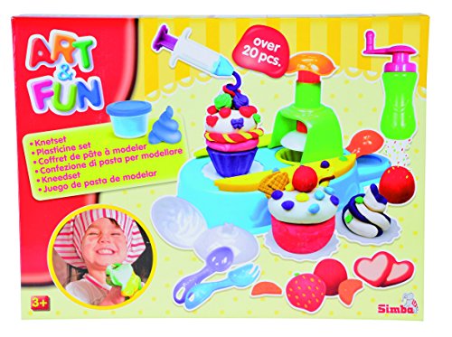 Simba 106329789 - Art & Fun Knetset Cupcake 4x50g 19-teilig