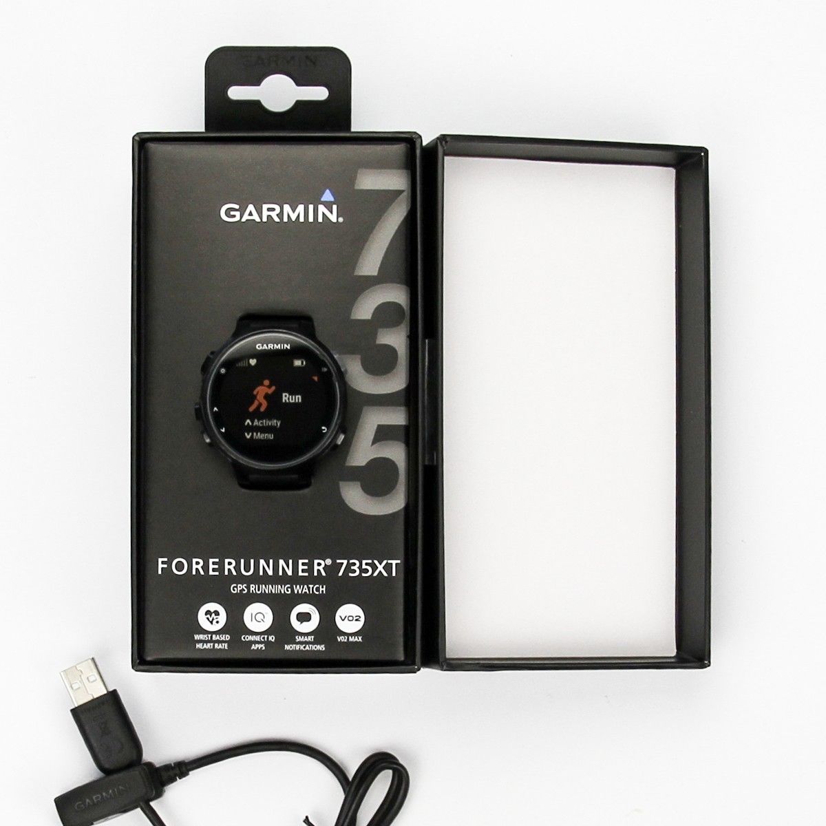 Garmin Forerunner 735XT GPS Sportuhr mit Herzfrequenzmessung am Handgelenk schw.