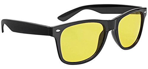 Wedo 27147099 Nachtsichtbrille für Autofahrer, getönte polarisierende Gläser, gemäß ISO Norm, Hülle und Gebrauchsanleitung, schwarz/gelb