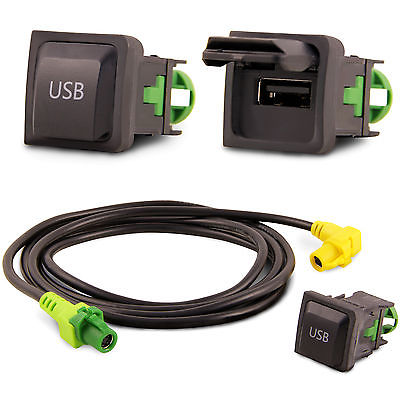 USB Einbau Block Schalter Adapter Set VW RCD RNS Radio´s RNS RCD 300 310 315 510
