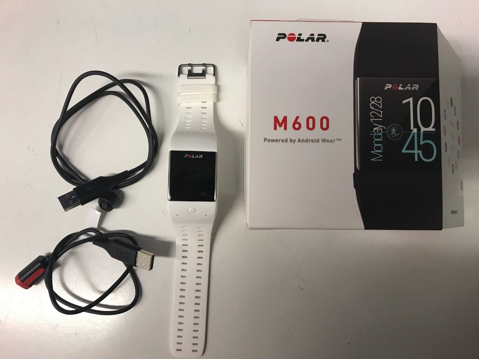 Polar M600 weiß, 2 Ladekabel, Kaufbeleg 07/2017, OVP, GPS, Smartwatch