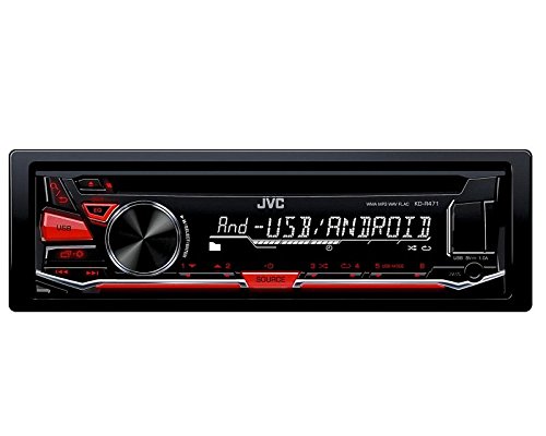Auto Radio JVC USB Aux CD Einsteiger 1 DIN rot passend für Skoda Fabia 6Y alle 99 > 7/04
