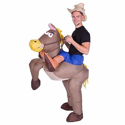 INFLATABLE HORSE RIDING COWBOY ADULT FANCY DRESS COSTUME STAG HEN NIGHT OUTFIT