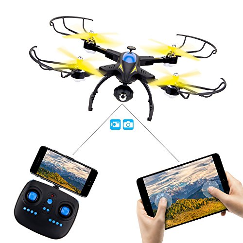 WIFI FPV Drohne mit einstellbarer 720P HD-Kamera. SHIRUI M50 faltbare Altitude Hold Fernsteuerung per iPhone/Android-App mit Echtzeitbildübertragung. 2*Akkus