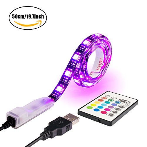 LED Streifen,TV Hintergrundbeleuchtung RGB USB Led Strip 50CM 1.64ft for HDTV,TV Licht With Remote,LED Beleuchtung