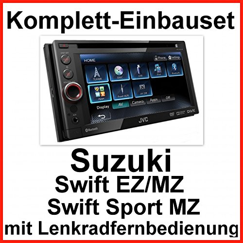 Komplett-Set Suzuki Swift Sport EZ MZ JVC KW-AV61BT Moniceiver Bluetooth CD DVD USB MP3 AUX Autoradio 2-DIN abnehmbares Bedienteil