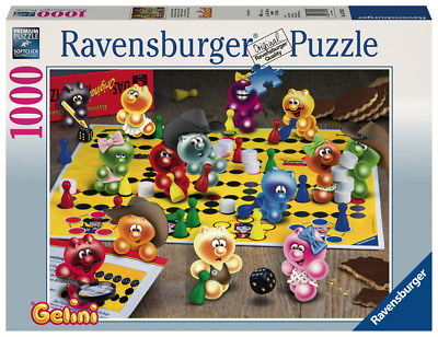 1000 Teile Ravensburger Puzzle Gelini Spieleabend bei den Gelinis 19795