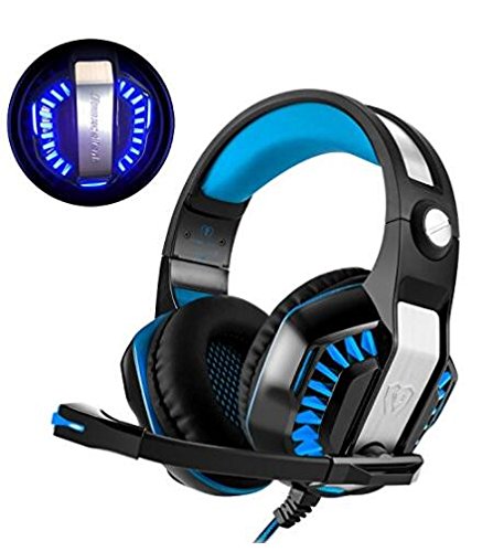 Gaming Headset für PS4 Xbox One PC, Beexcellent Professional Deep Bass Kopfhörer mit Mikrofon LED Licht für Laptop Mac Handy Tablet