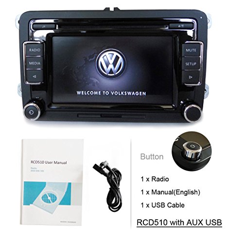 eoda OEM Volkswagen RCD510 KFZ Stereo Radio 6 CD USB AUX SD MP3 Player iPod FM/AM für VW Golf Passat Polo GTI Caddy Sharan Scirocco CC Eos Jetta