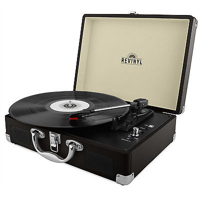 Revinyl Briefcase Record Player Suitcase Vinyl Turntable Bluetooth 3W Speakers