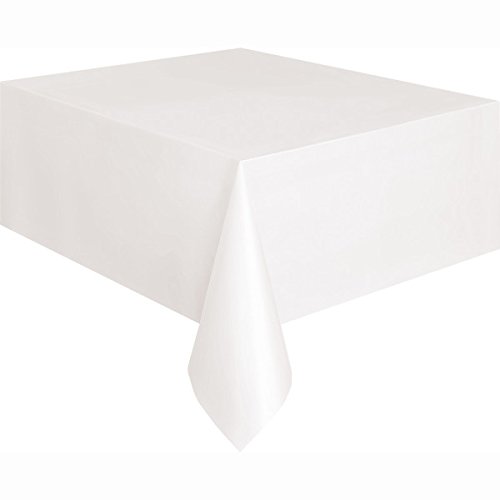 Kunststoff-Tischdecke, ca. 2,7 m x 1,4 m., weiß, 274 L x 137 W centimeters