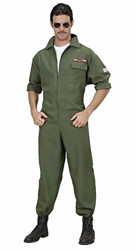 Widmann 89021 - Herren Kostüm Kampfjet Pilot, Overall, grün, Größe S
