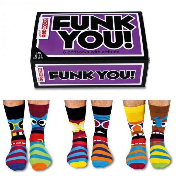 Verrückte Socken Oddsocks Funk You! für Männer Strümpfe Funk You! im 6er Set