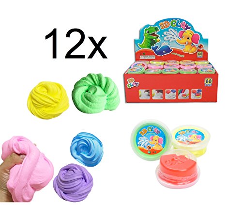 12x Springknete / Knete / Spielknete / Kinderknete / Hüpfknete / Flummi in bunten Farben gemischt als Mitgebsel für Kindergebrustag für Jungen & Mädchen von TK-Gruppe