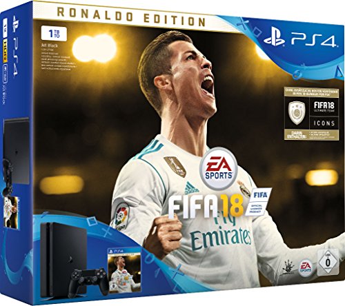 PlayStation 4 1TB Black + Fifa 18 Ronaldo Edition (deluxe) + PS Plus Voucher 14 Tage