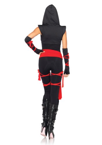 Leg Avenue 85087 - 5TL. Tödliches Ninja Kostüm, Größe L, schwarz, Damen Karneval Fasching