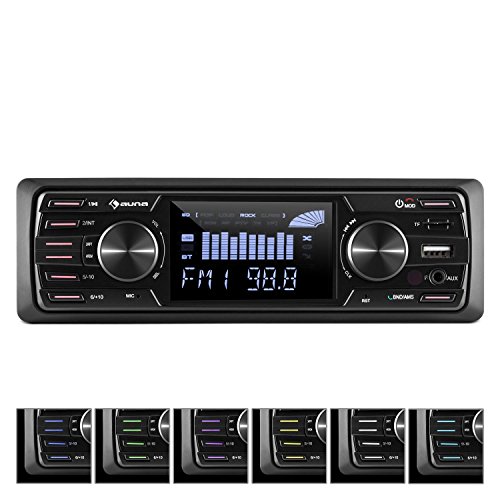 auna MD-350-BT • Autoradio • Car-Radio • Car-HiFi-Set • Bluetooth-Schnittstelle • USB-Slot • SD/MMC-Slot • UKW/MW-Tuner • MP3 • 3,5mm-Klinke-AUX-Eingang • 2x Stereo-Cinch-Line-Ausgang • Fernbedienung • 3