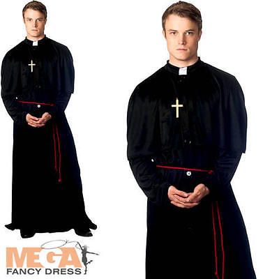 Holy-er Than Thou Priest Vicar Mens Fancy Dress Halloween Costume Adult Outfit 