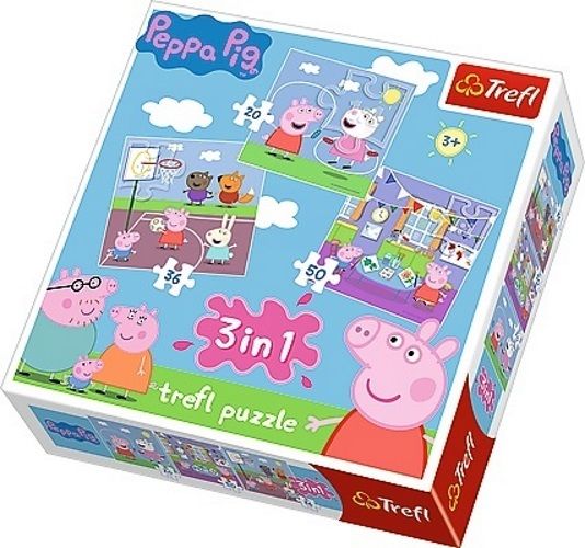 PEPPA PIG WUTZ & FRIENDS Kinderpuzzle Puzzle SET 3in1 ab 3 Jahre NEU 