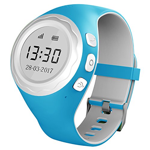 Pingonaut Kidswatch – Kinder GPS Telefon-Uhr, SOS Smartwatch mit Ortung, Tracker & Phone - Tracking App, Deutsche Software, Speedblau