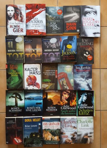 25 Thriller, Krimis, Romane  Bücherpaket, Büchersammlung