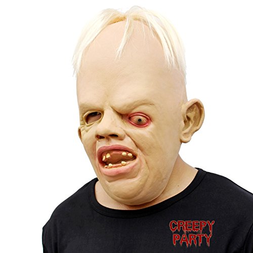 CreepyParty Deluxe Neuheit-Halloween-Kostüm-Party-Latex-menschliche Hauptmaske Masken Schielt