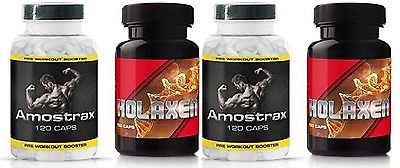 2x Holaxen + 2x Amostrax Testo Booster + Pre Workout Booster Testosteron anabol