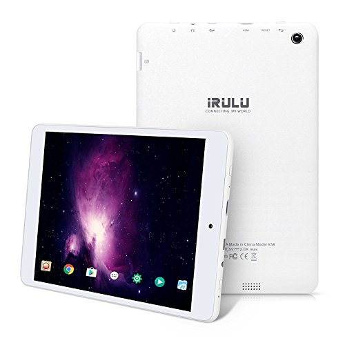 iRULU Expro 5 s Tablet (x 5 s) 7,85 Zoll und 8 Zoll Tablet Android Google 7,0, 1 GB/16 GB, 1,3 GHz Quad-Core, 768x1024 IPS HD Display Dual Camera Microsoft Mini HDMI Bluetooth G-Sensor unterstützt GMS Zertifiziert(Weiß)