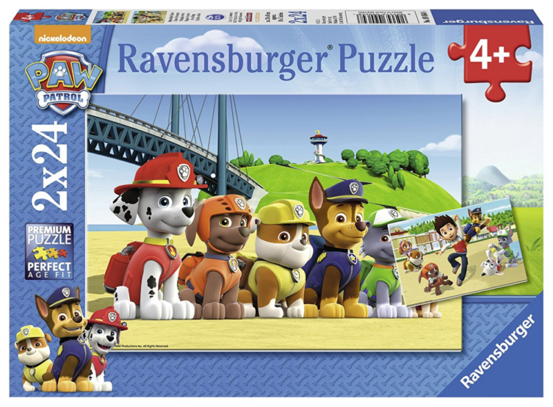 Ravensburger Puzzle 09064 Paw Patrol, heldenhafte Hunde, 2 x 24 Teile, Kinder