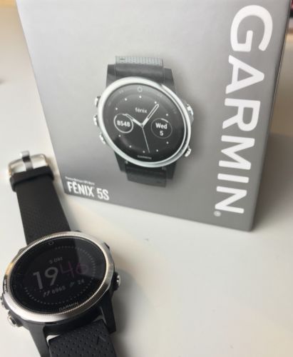 Garmin Feñix 5S Fenix GPS Smartwatch Laufuhr schwarz silber neuwertig wie neu